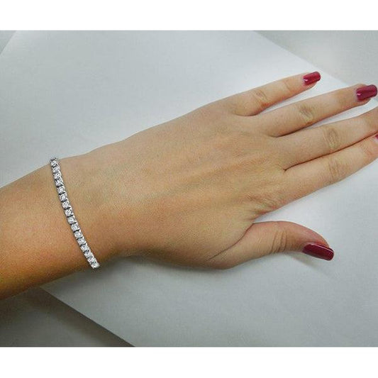 Gorgeous Round Natural Earth Mined Diamond Tennis Bracelet 6 Carats White Gold 14k