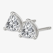 Gorgeous Trilliant Cut Real Natural Earth Mined Diamond 2 Carats Stud Women Earring White Gold