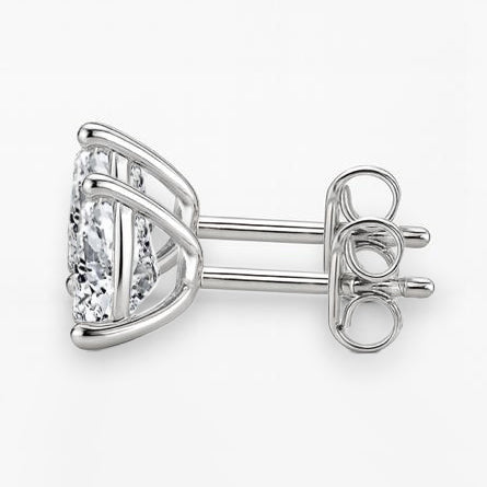 Gorgeous Trilliant Cut Real Natural Earth Mined Diamond 2 Carats Stud Women Earring White Gold