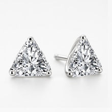 Gorgeous Trilliant Cut Real Natural Earth Mined Diamond 2 Carats Stud Women Earring White Gold