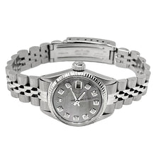 Gray Diamond Dial Rolex Ss Jubilee Datejust Ladies Watch