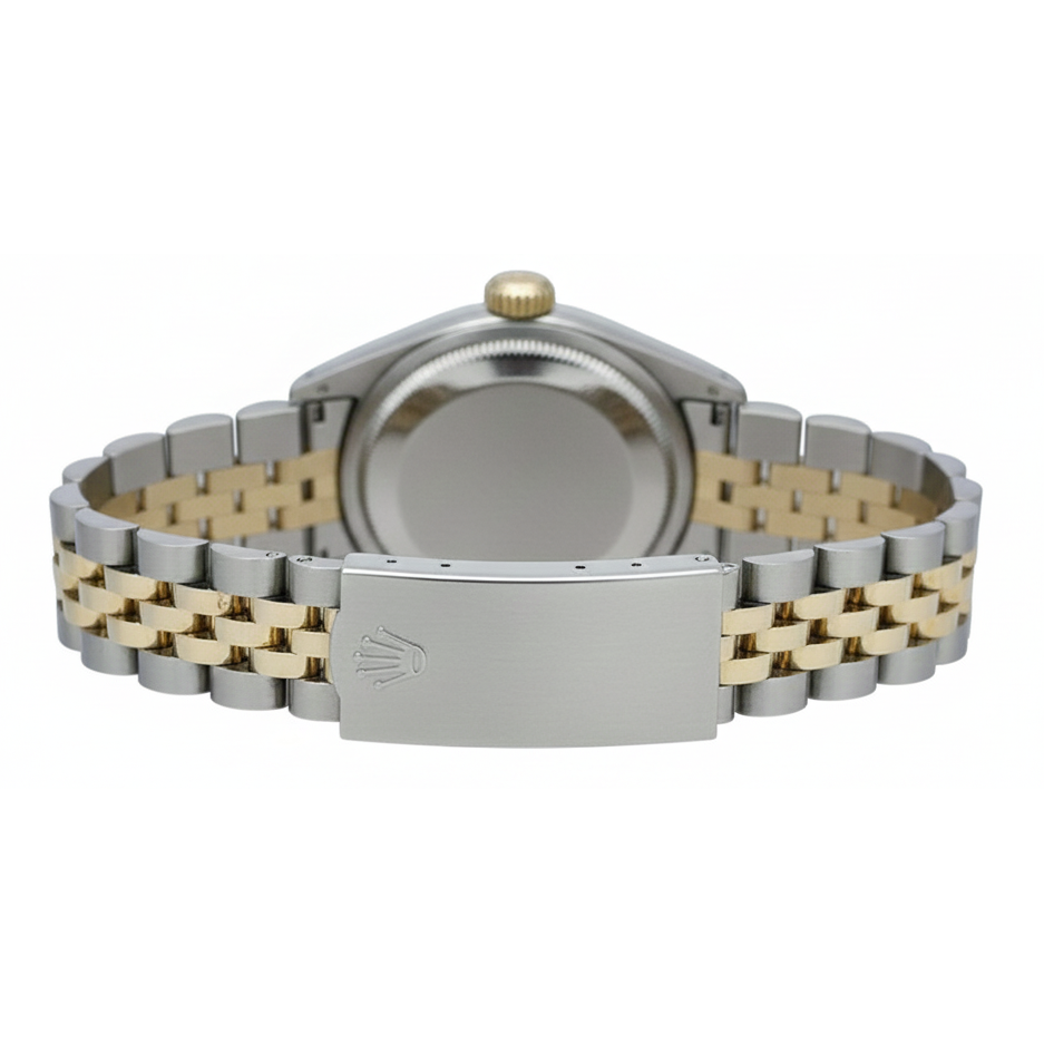 Gray Roman Dial Diamond Bezel Ss & Gold Rolex Lady Watch Datejust