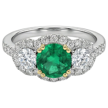 Genuine Fine Emerald Gemstone Ring – angle view