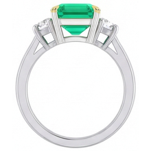 Handcrafted Colombian Emerald Colored Stone Ring 4 ct – top view
