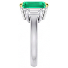 Genuine Colombian Emerald Colored Stone Ring – profile view