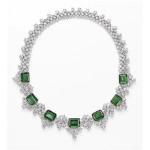 Green Emerald And Diamonds 103 Carats Ladies Necklace White Gold 14K