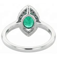 Green Emerald And Natural Earth Mined Diamond 3.75 Carats Engagement Ring Gold White 14K