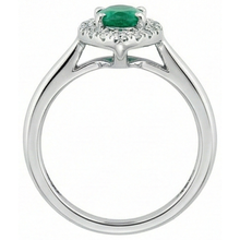Green Emerald And Natural Earth Mined Diamond 3.75 Carats Engagement Ring Gold White 14K