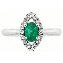 Green Emerald And Natural Earth Mined Diamond 3.75 Carats Engagement Ring Gold White 14K