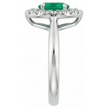 Green Emerald And Natural Earth Mined Diamond 3.75 Carats Engagement Ring Gold White 14K