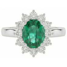 natural round emerald 3.50ct ring side angle