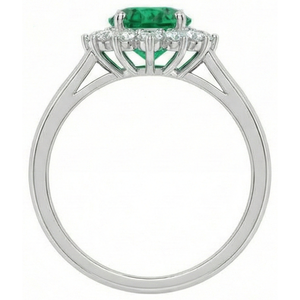 Green Emerald And Natural Earth Mined Diamond Wedding Ring 3.50 Carats Gold Jewellery