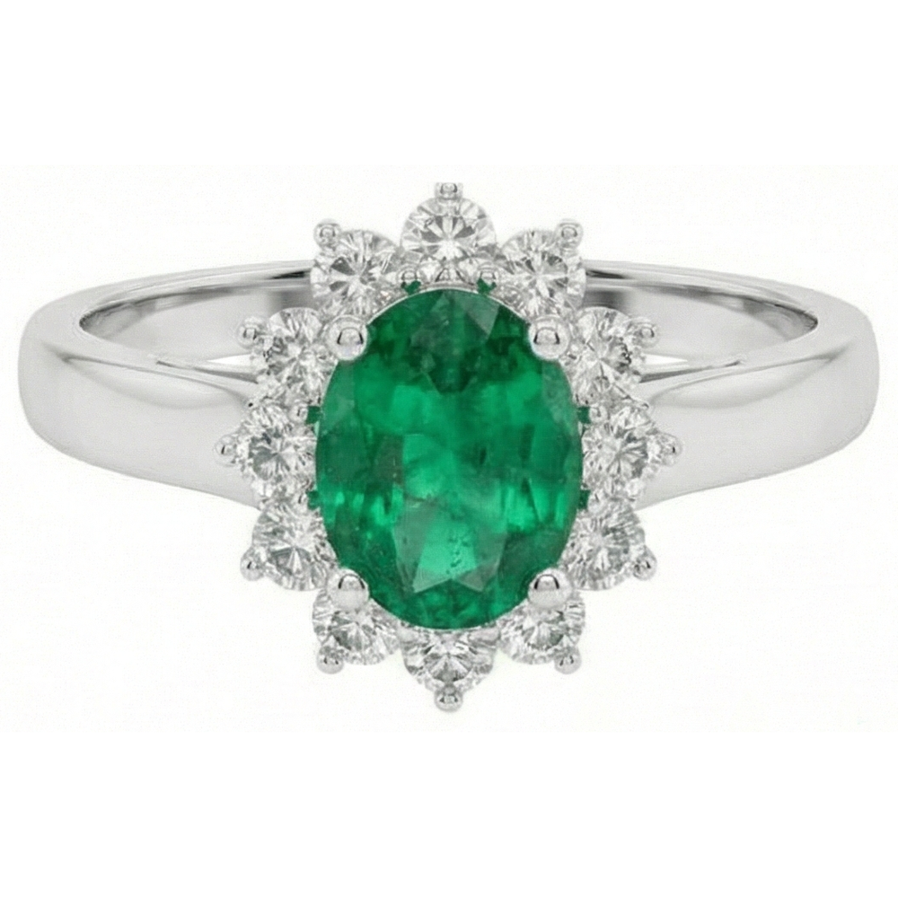 Green Emerald And Natural Earth Mined Diamond Wedding Ring 3.50 Carats Gold Jewellery