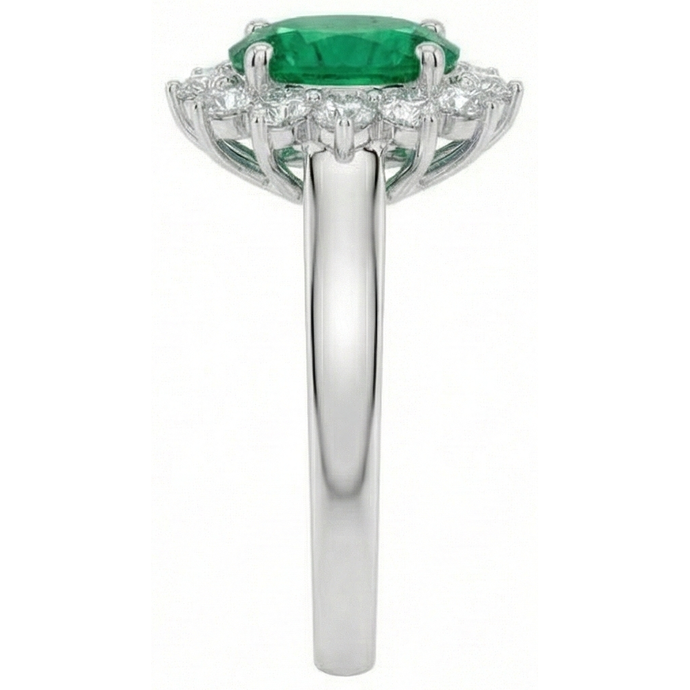 Green Emerald And Natural Earth Mined Diamond Wedding Ring 3.50 Carats Gold Jewellery