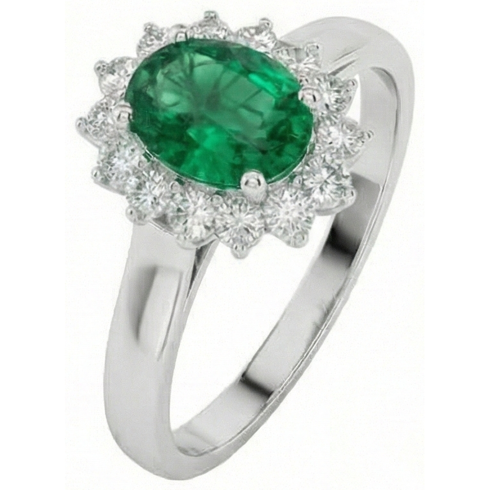 Green Emerald And Natural Earth Mined Diamond Wedding Ring 3.50 Carats Gold Jewellery