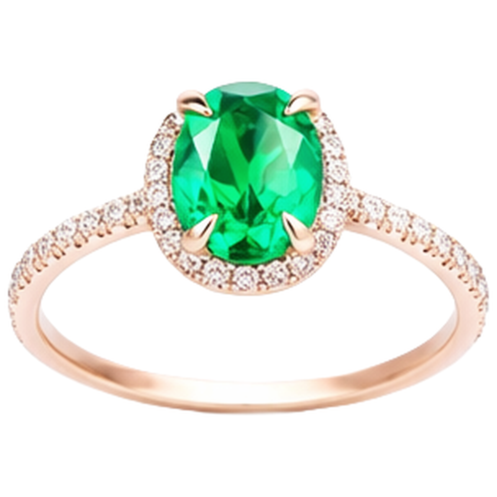 Green Emerald And Natural Earth Mined Diamond Wedding Ring 5.45 Carats