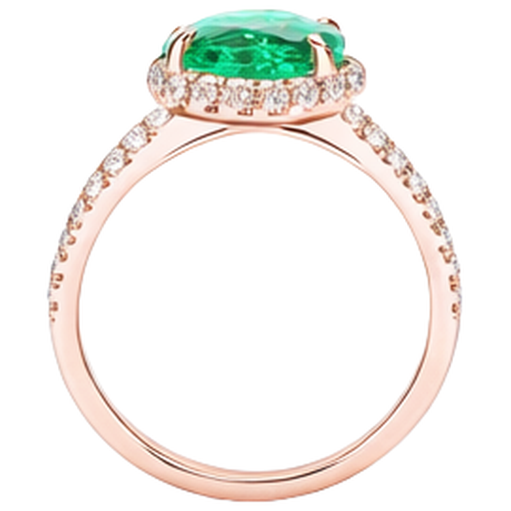 Green Emerald And Natural Earth Mined Diamond Wedding Ring 5.45 Carats