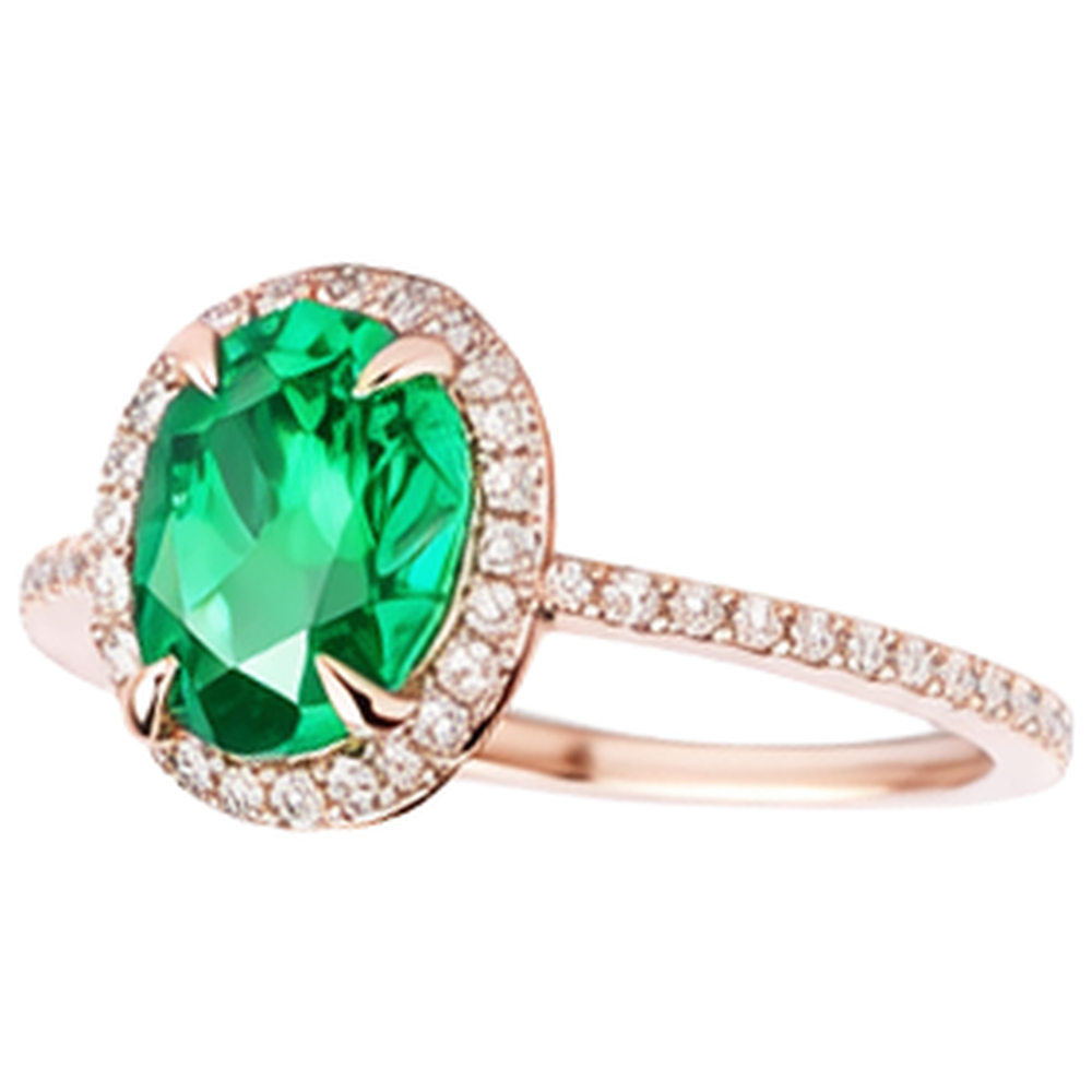 Green Emerald And Natural Earth Mined Diamond Wedding Ring 5.45 Carats