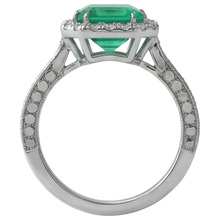 Green Emerald And Natural Earth Mined Diamond Wedding Ring White Gold Jewellery 21.50 Ct