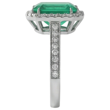 Green Emerald And Natural Earth Mined Diamond Wedding Ring White Gold Jewellery 21.50 Ct