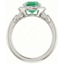 Green Emerald And Natural Earth Mined DIAMOND ( NOT LAB GROWN )s 4.85 Carats Engagement Ring White Gold 14K