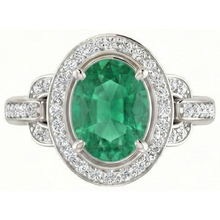 Green Emerald And Natural Earth Mined DIAMOND ( NOT LAB GROWN )s 4.85 Carats Engagement Ring White Gold 14K