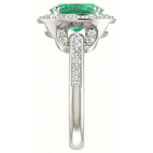 Green Emerald And Natural Earth Mined DIAMOND ( NOT LAB GROWN )s 4.85 Carats Engagement Ring White Gold 14K