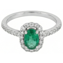natural round emerald 5.25ct ring profile view