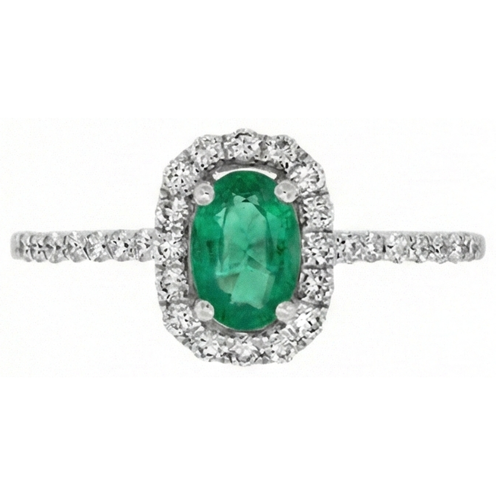 natural round emerald 5.25ct ring side angle
