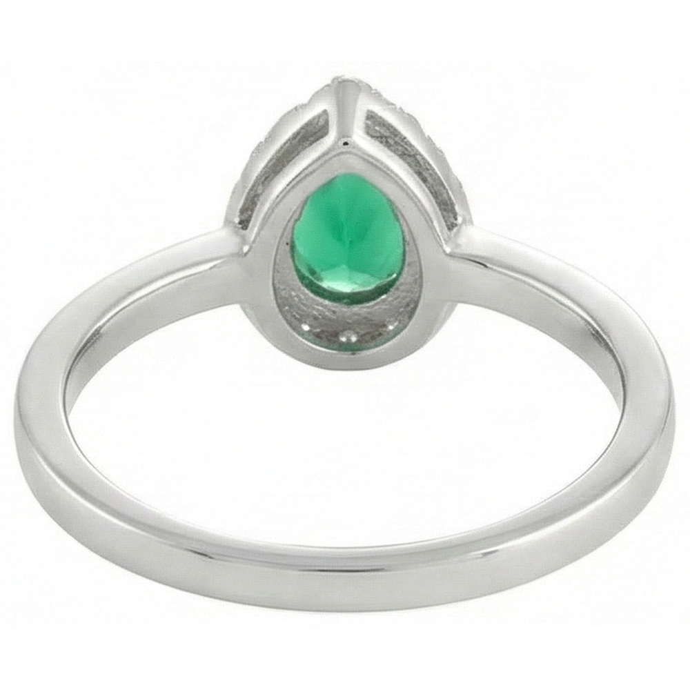 Green Emerald And Natural Earth Mined Diamonds 5 Ct Anniversary Ring 14K White Gold New