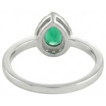 Green Emerald And Natural Earth Mined Diamonds 5 Ct Anniversary Ring 14K White Gold New