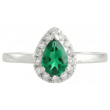 Green Emerald And Natural Earth Mined Diamonds 5 Ct Anniversary Ring 14K White Gold New