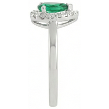 Green Emerald And Natural Earth Mined Diamonds 5 Ct Anniversary Ring 14K White Gold New