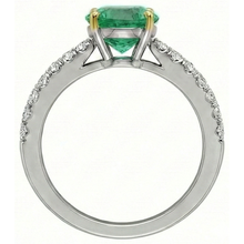 Earth-Mined Colombian Emerald Colored Stone Ring – top view