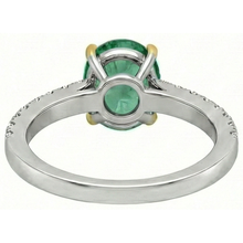 Colored Stone Ring 14K Two Tone Gold with Colombian Emerald – back view