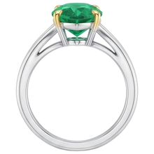 Marquise Cut Colombian Emerald ring in Two-Tone 14K Gold – top view