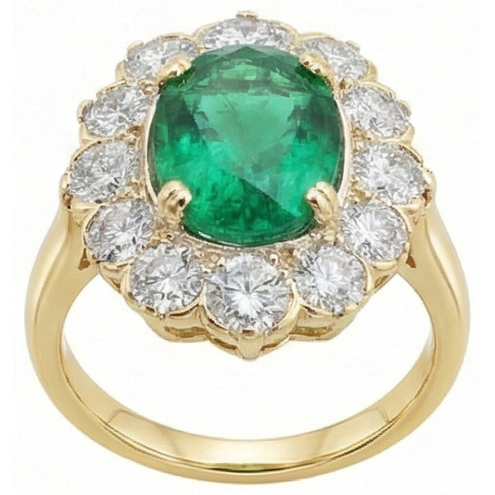 Green Emerald Cocktail Ring