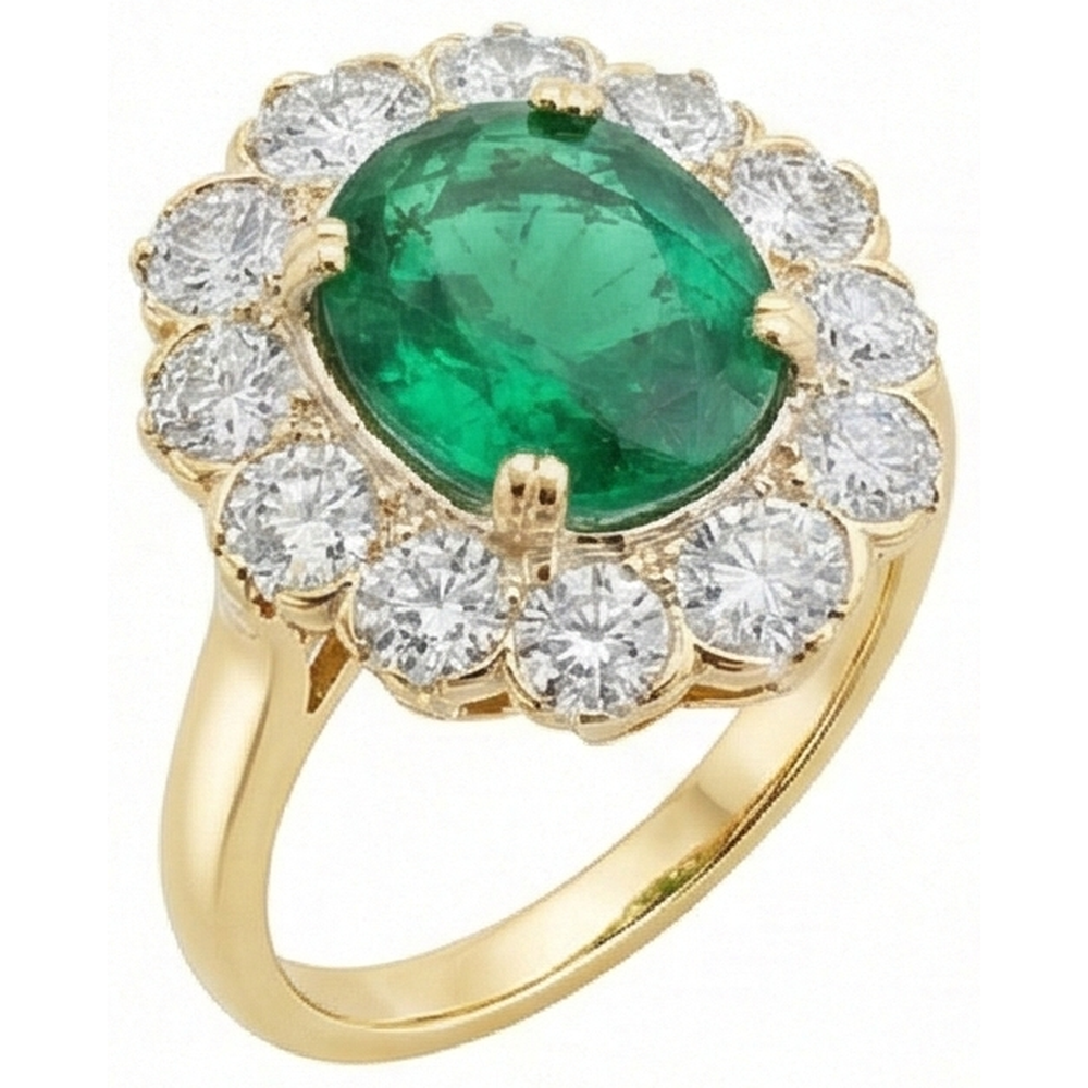 Green Emerald Cocktail Ring