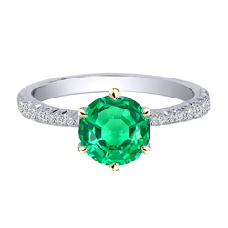 Sophisticated 3-ct Emerald Colored Stone Ring