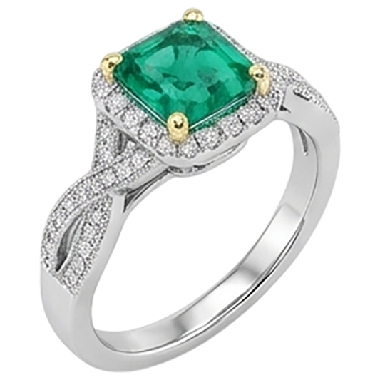 Artisan Fine Emerald Gemstone Ring 2.50 ct – front view