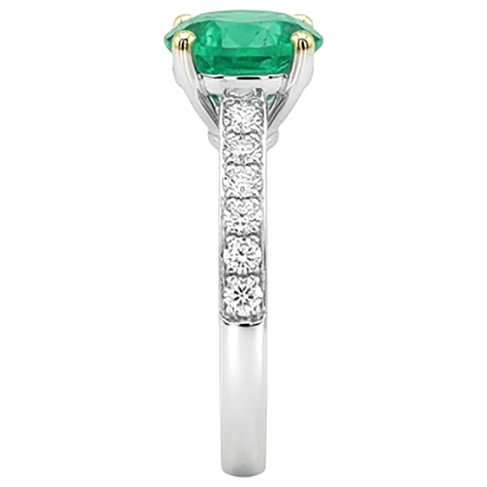 Handcrafted Colombian Emerald Precious Stone Ring 2.50 ct – back view