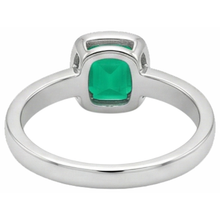 Earth-Mined Fine Emerald Precious Stone Ring 2.50 ct Two-Tone 14K Gold – back view