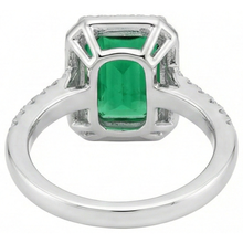 Green Emerald Gemstone Engagement Ring