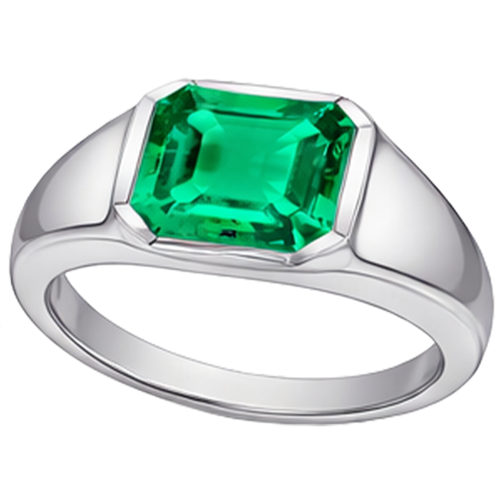 Timeless Fine Emerald Precious Stone Ring 4 ct – angle view
