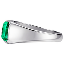 Asscher Fine Emerald ring in 14K White Gold – profile view
