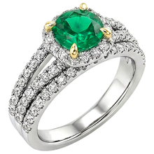 Earth-Mined Colombian Emerald Colored Stone Ring – profile view