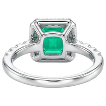 Genuine Emerald Precious Stone Ring 3.50 ct 14 Karat Two Tone Gold – alternate view