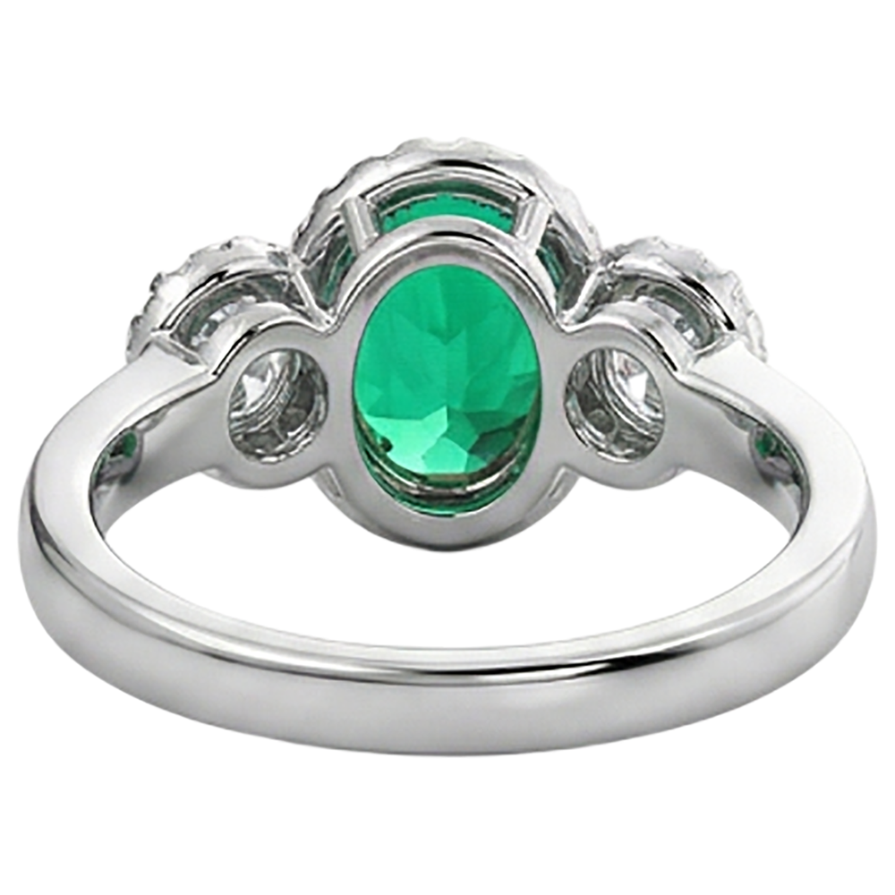 Genuine Emerald Precious Stone Ring – back view