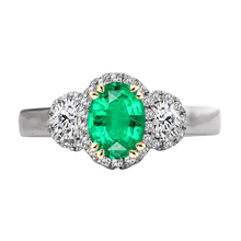 Emerald Precious Stone Ring 2.50-ct Two-Tone 14K Gold – main view