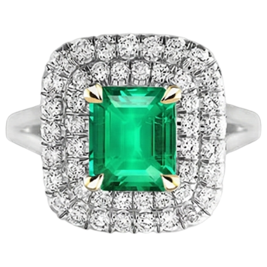 Elegant Colored Stone Ring 2 ct – front view